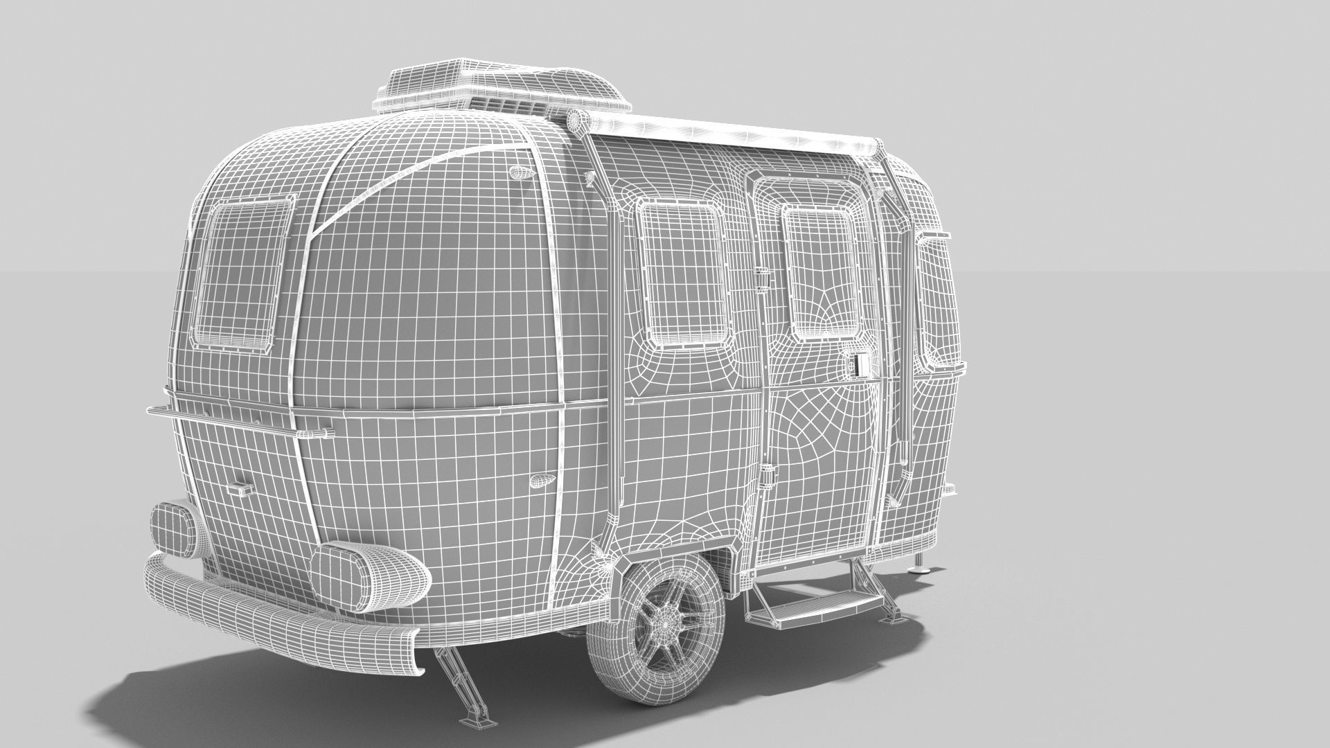 Airstream trailers pack - Realistic scene 3D model_9
