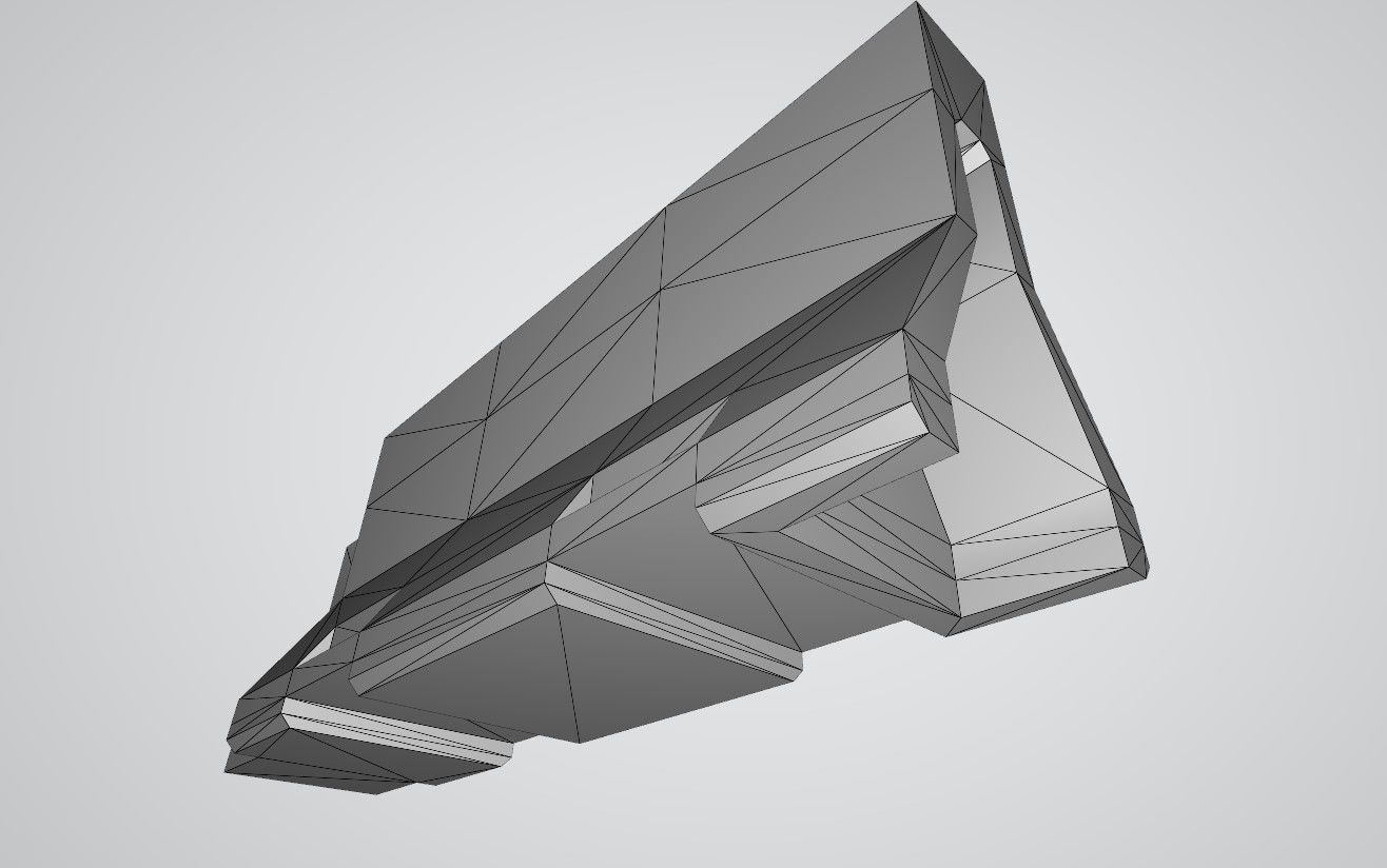 Short Concrete Barrier with slight damage Free low-poly 3D model_7