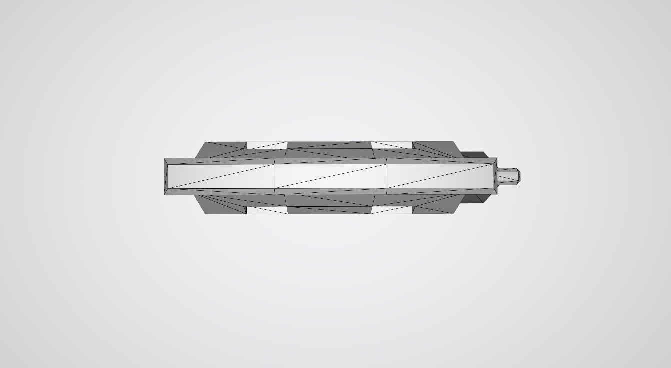 Short Concrete Barrier with slight damage Free low-poly 3D model_8