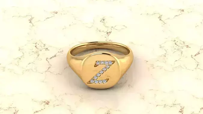 Alphabet Jewelry Ring Z