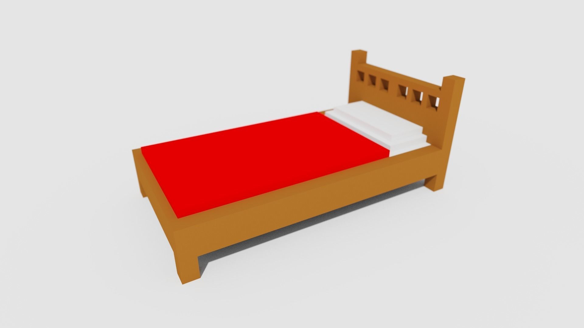 Bed Voxel 3D model_2