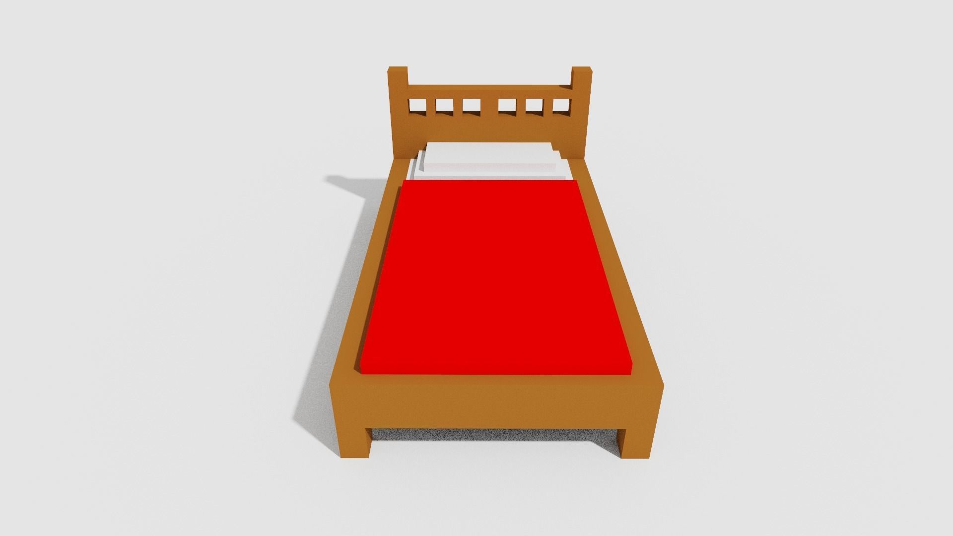 Bed Voxel 3D model_1