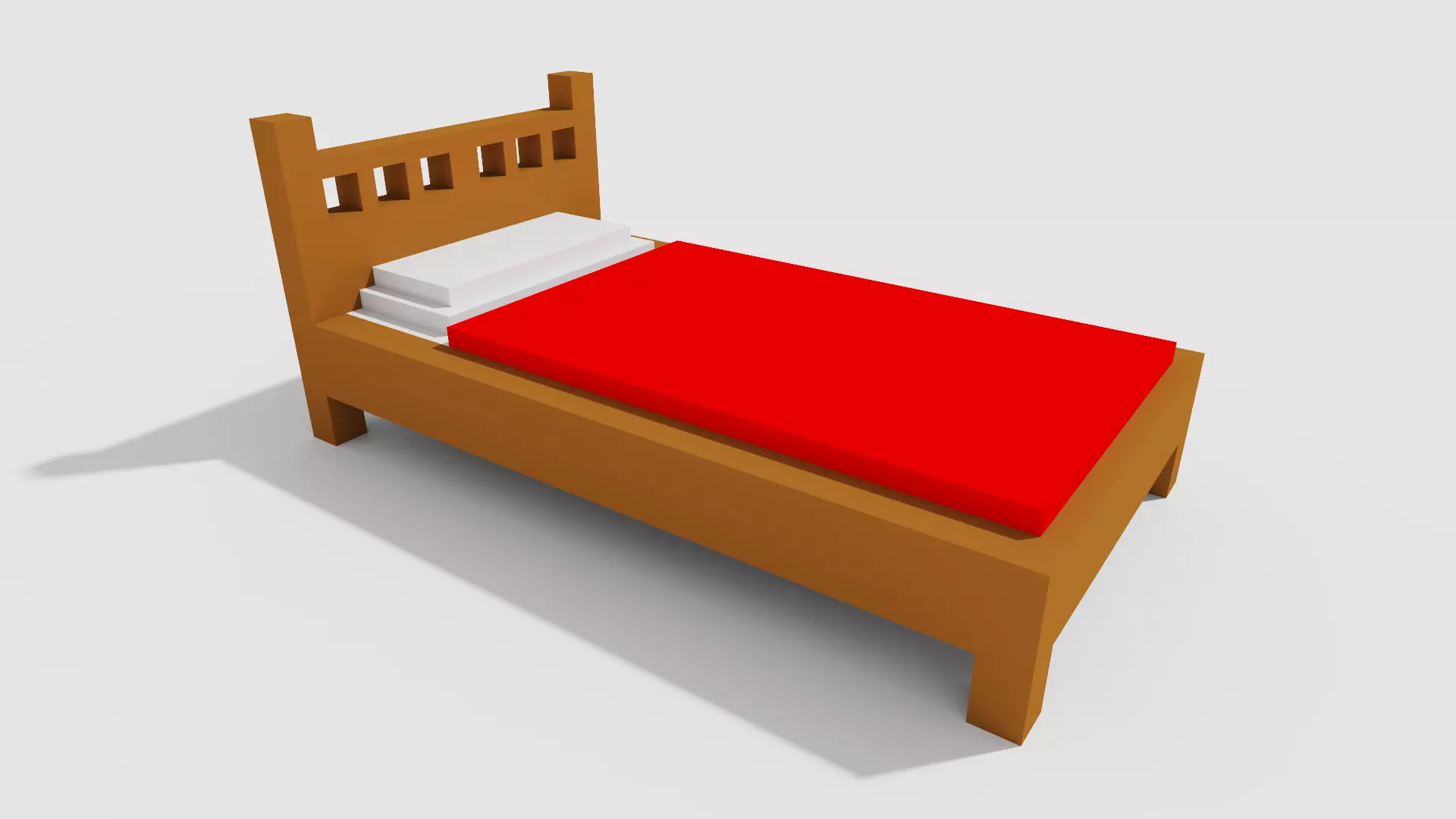 Bed Voxel 3D model_0