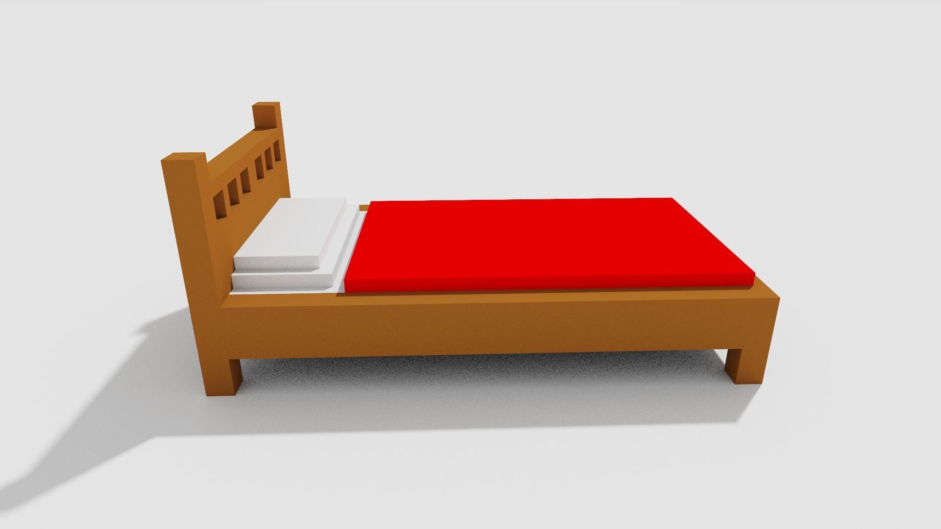 Bed Voxel 3D model_3