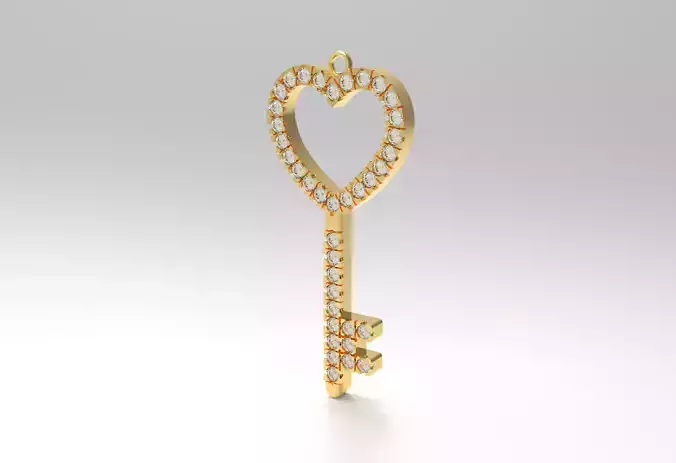Heart shaped Key Pendant
