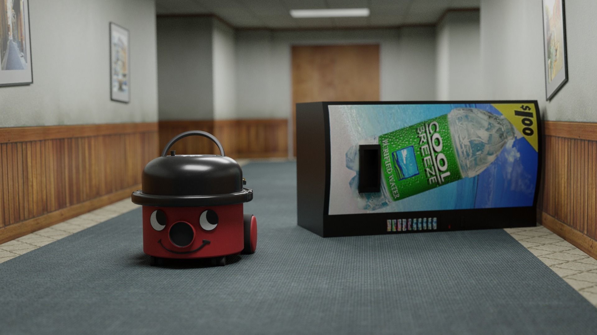 British Henry Hoover  Vacuum Cleaner Model 3D model_1