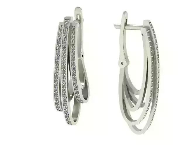 Earrings gold diamond hoop