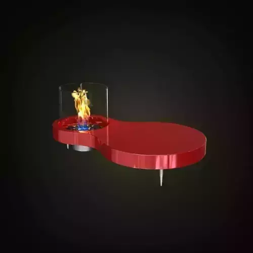 Modern Red Fireplace   Table