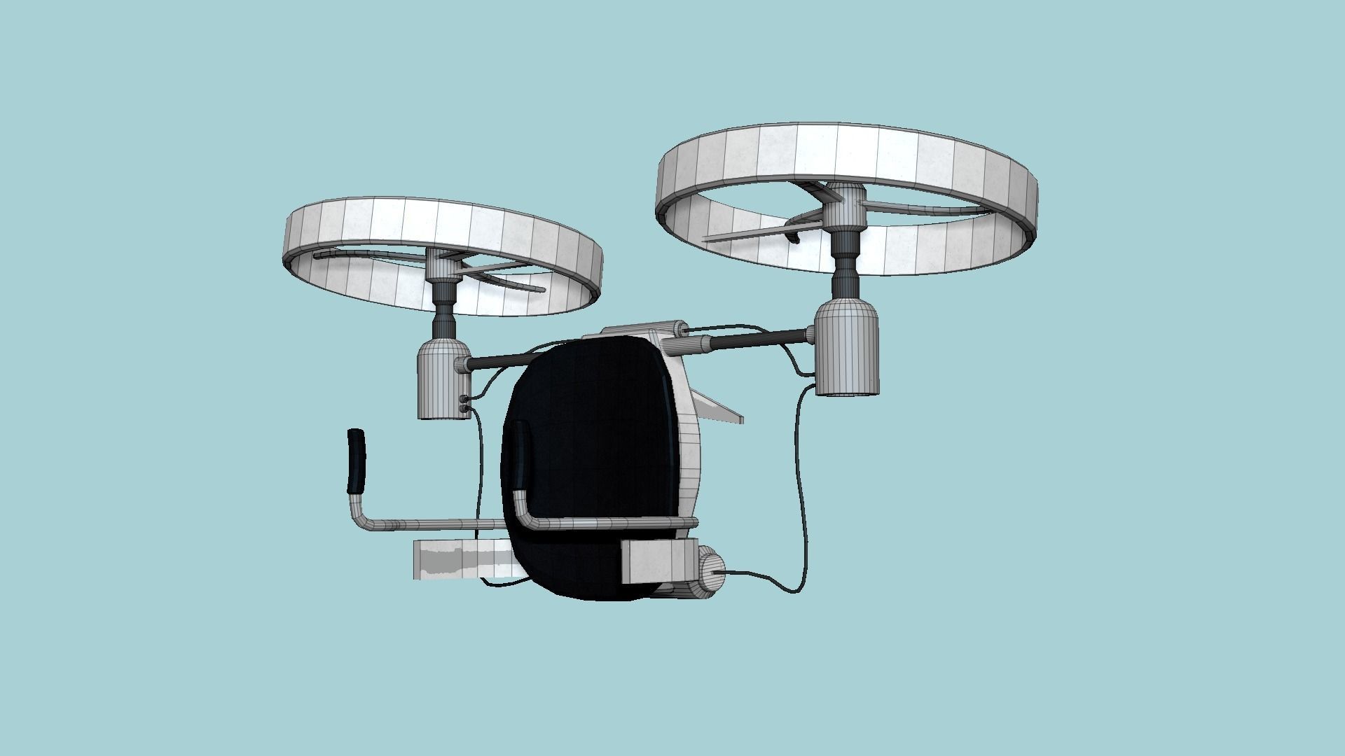 Jetpack Electric B05 Steel Bright - SciFi Character Design Low-poly 3D model_6