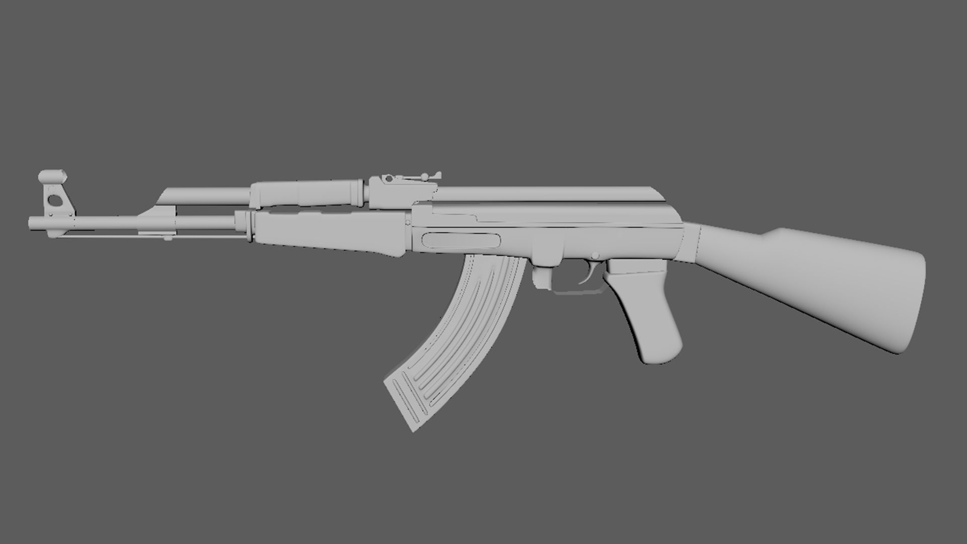 AK-47 Gun Low-poly 3D model_5