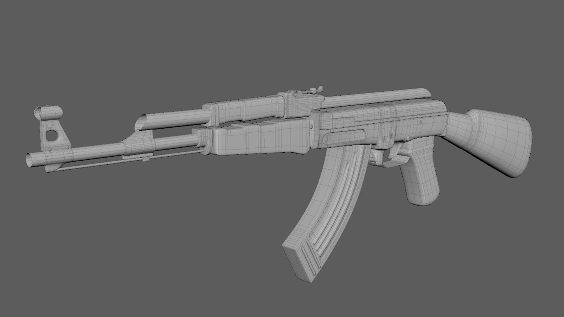 AK-47 Gun Low-poly 3D model_9