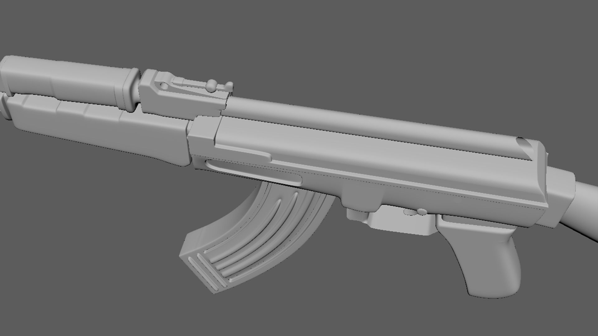 AK-47 Gun Low-poly 3D model_8
