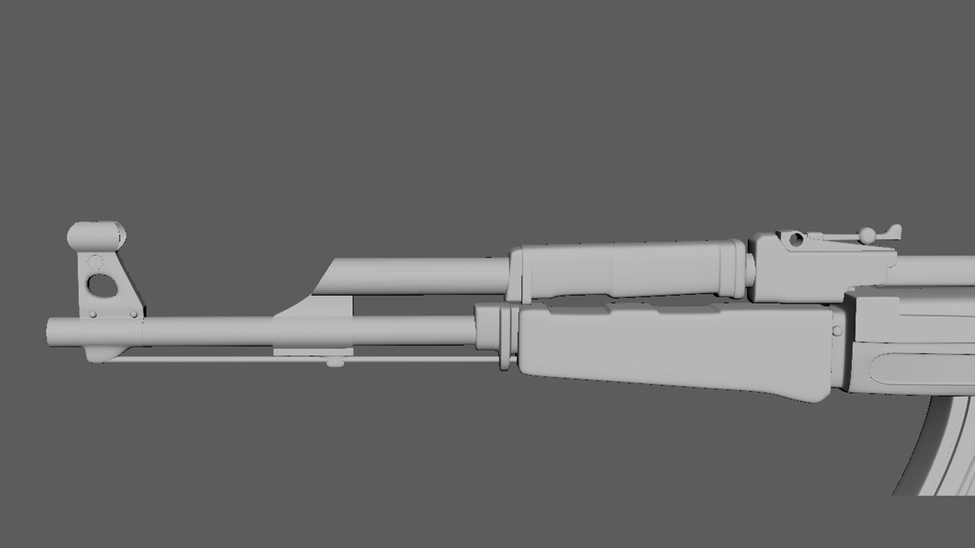 AK-47 Gun Low-poly 3D model_7