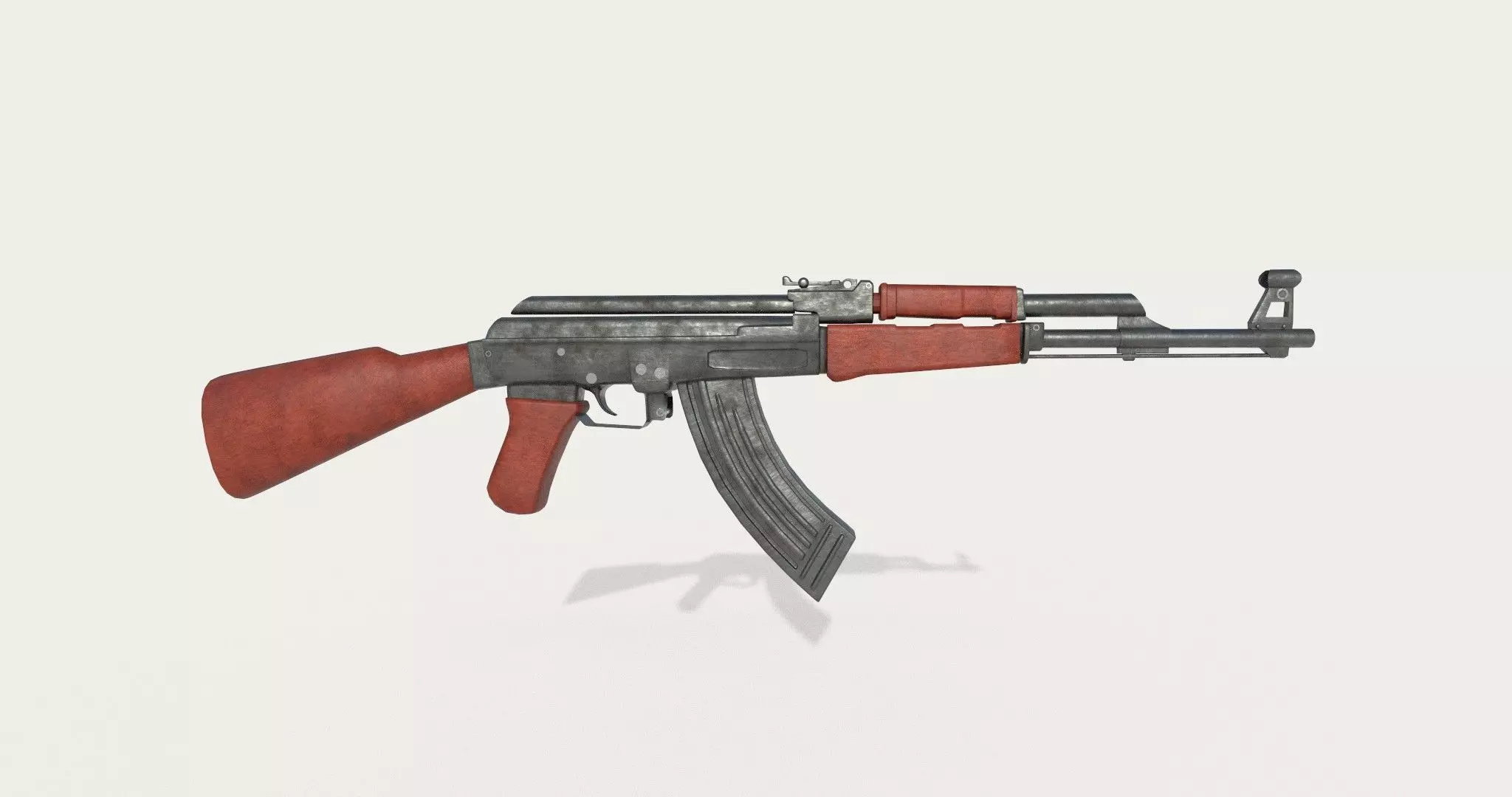 AK-47 Gun Low-poly 3D model_0