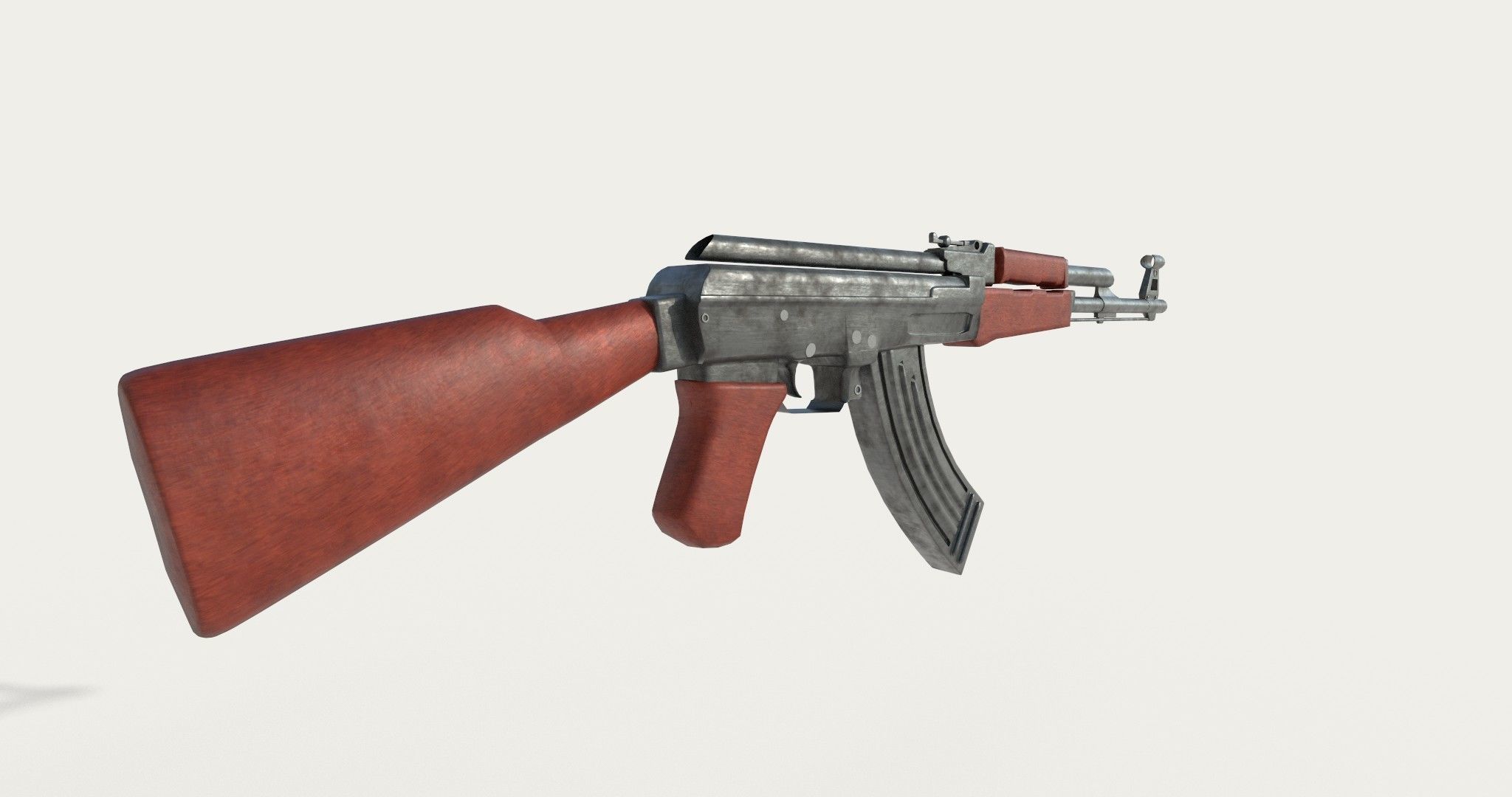 AK-47 Gun Low-poly 3D model_3