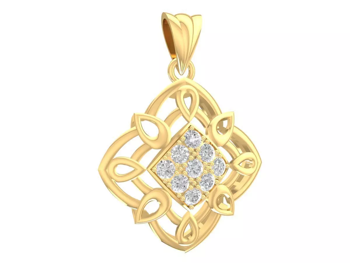 Floral Lattice Gemstone Pendant 3D Model 3217 3D print model