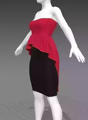 short skirt - red cut - top