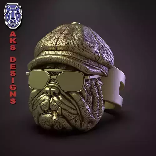 animal Ring jewelry Gangster bulldog version 2 