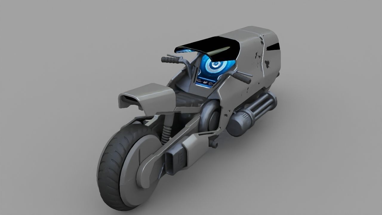 sci-fi motorbike 3D model_2