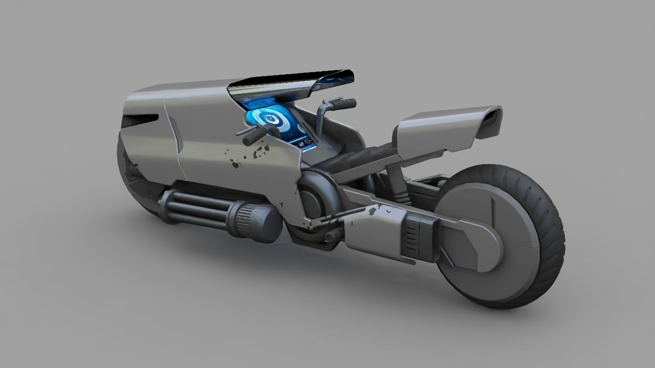 sci-fi motorbike 3D model_1