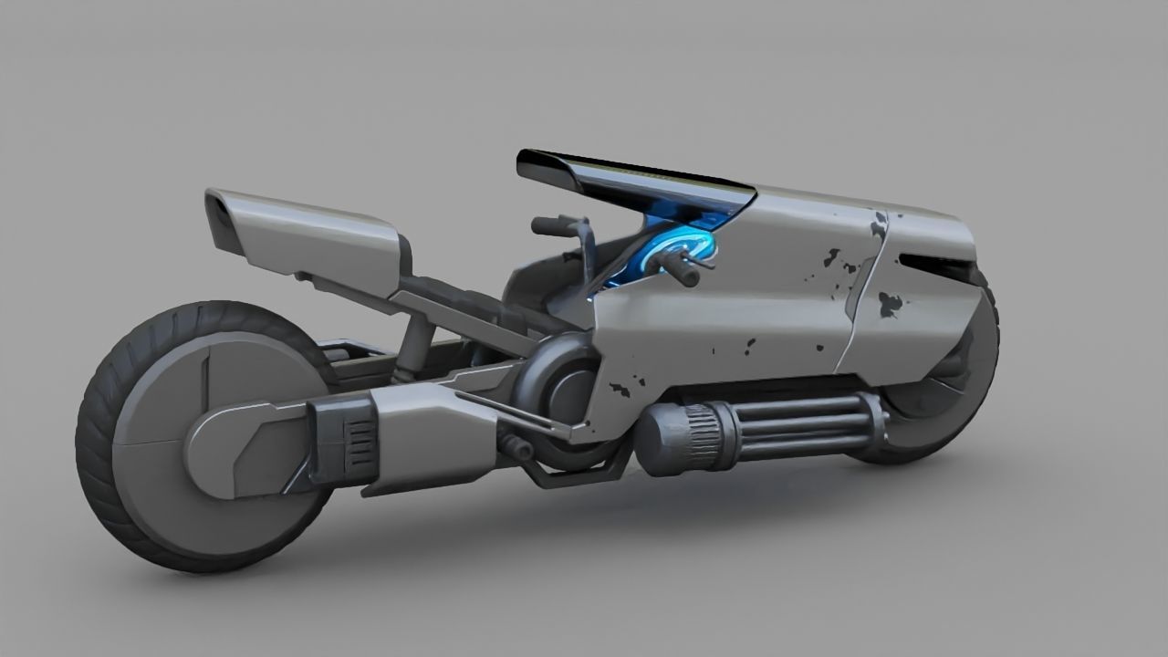 sci-fi motorbike 3D model_3