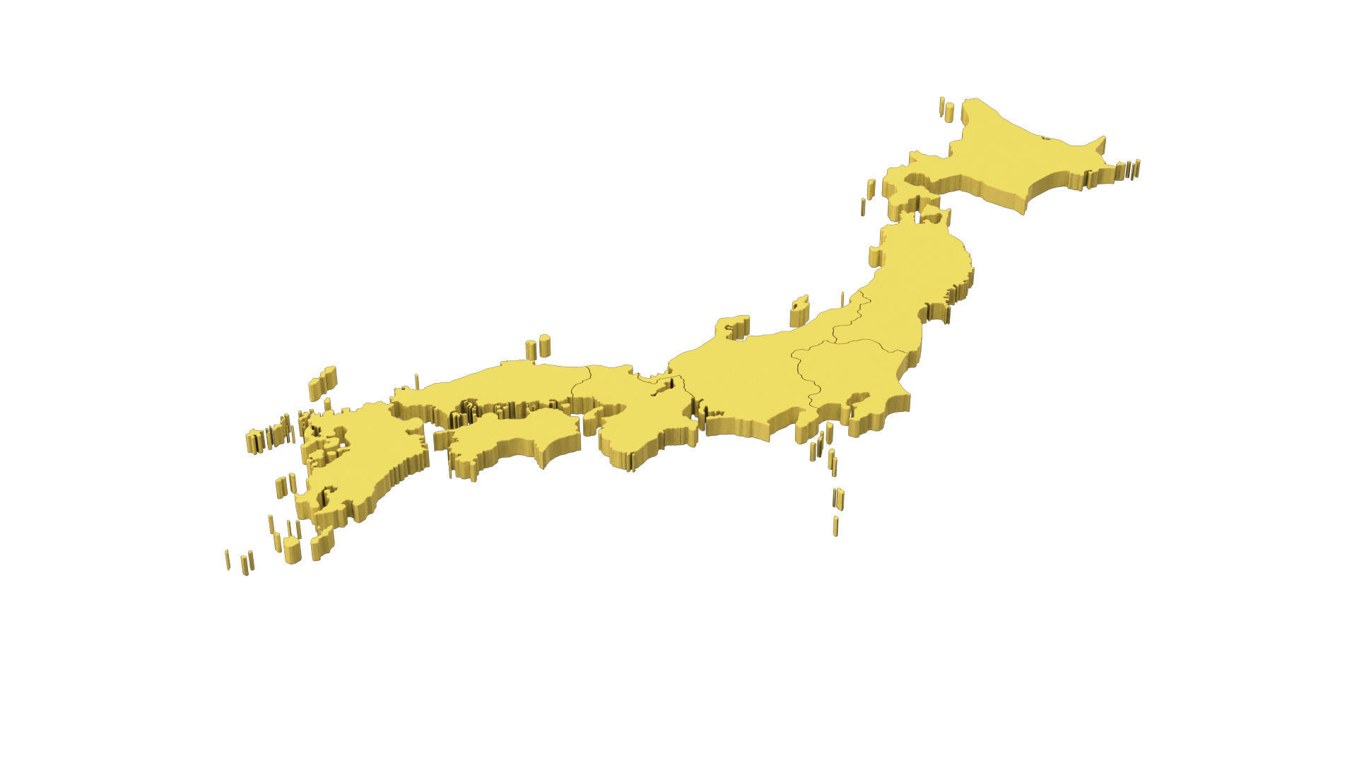 Japan 3d map 3D model_4