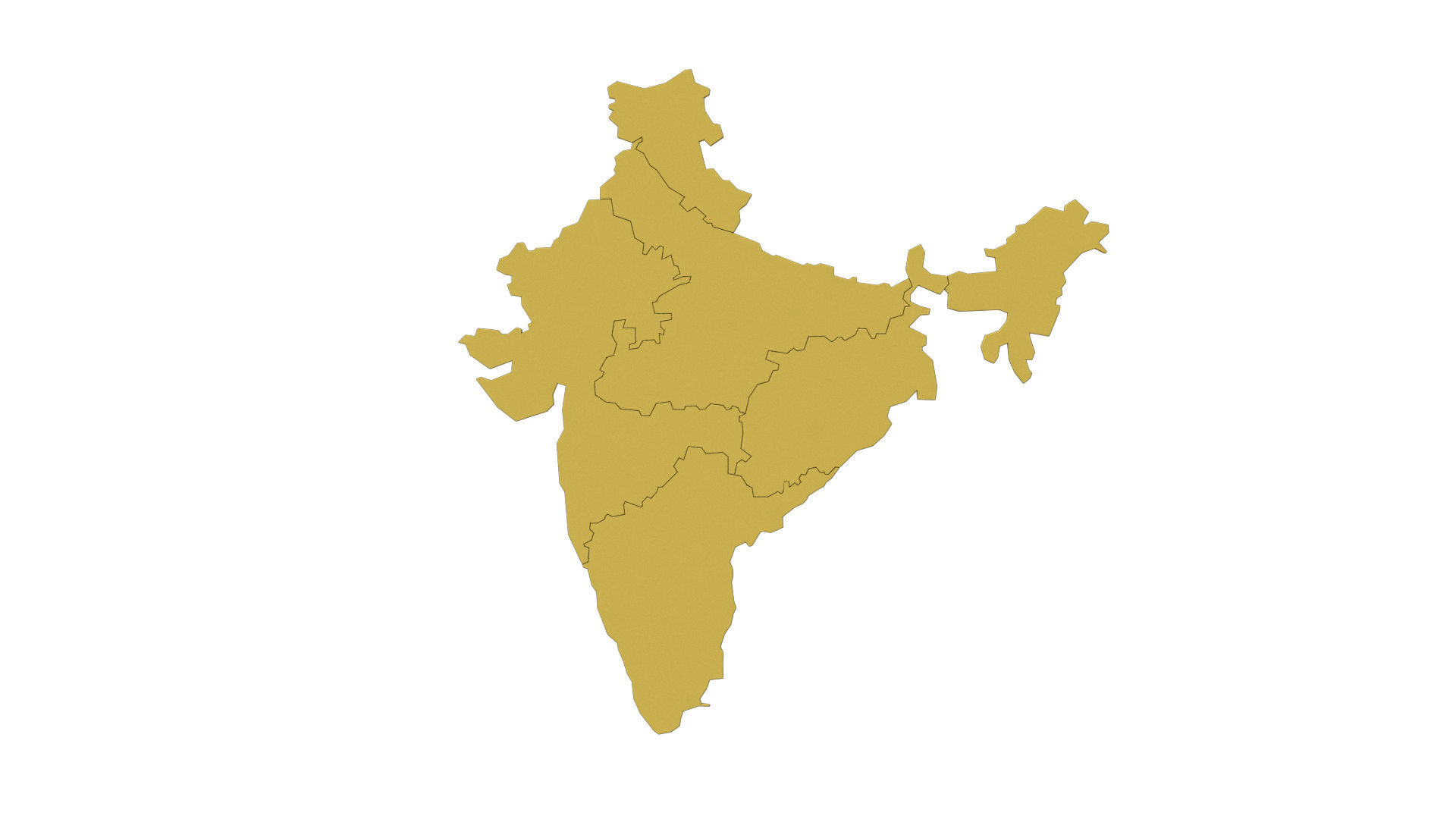 India 3d map 3D model_1