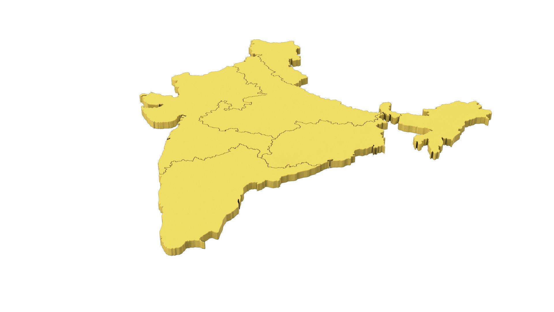 India 3d map 3D model_6