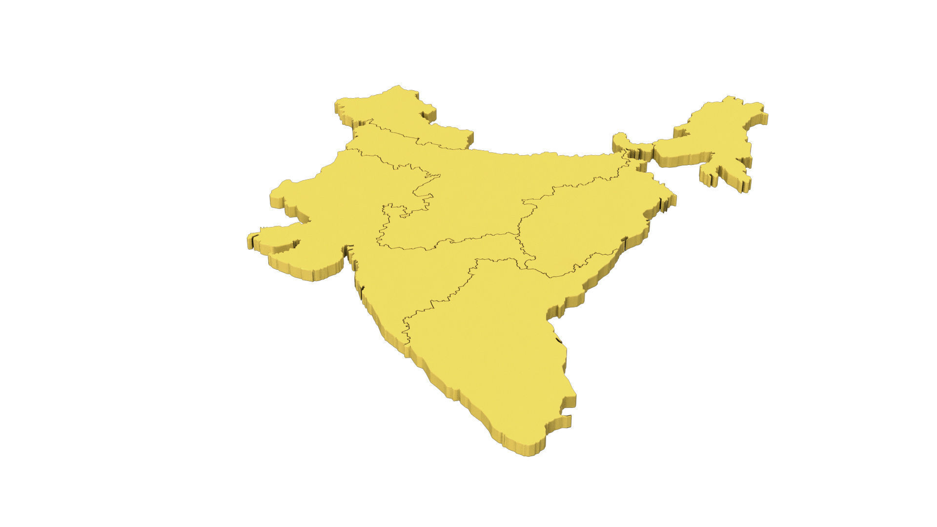 India 3d map 3D model_3