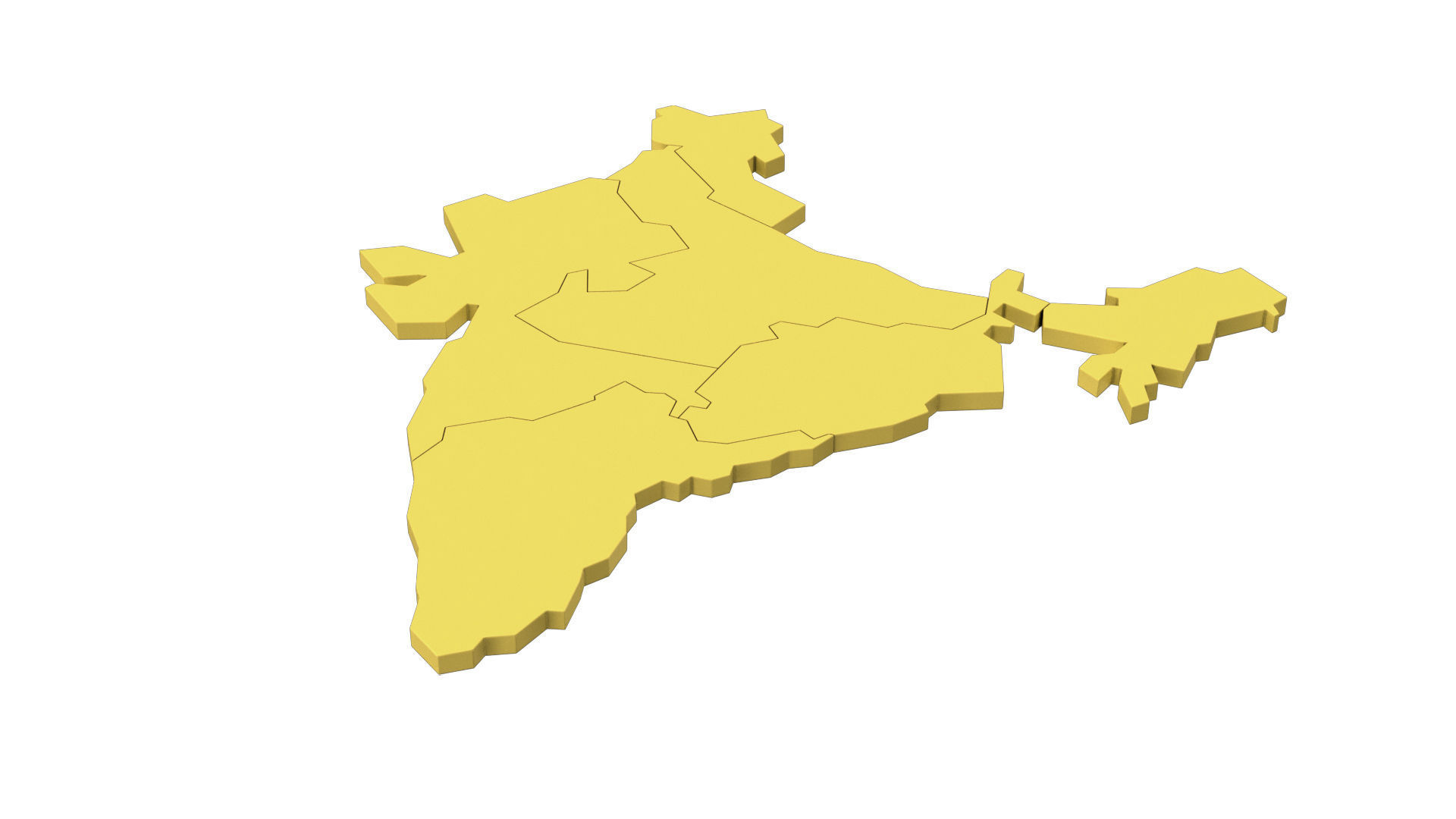 India 3d map 3D model_8