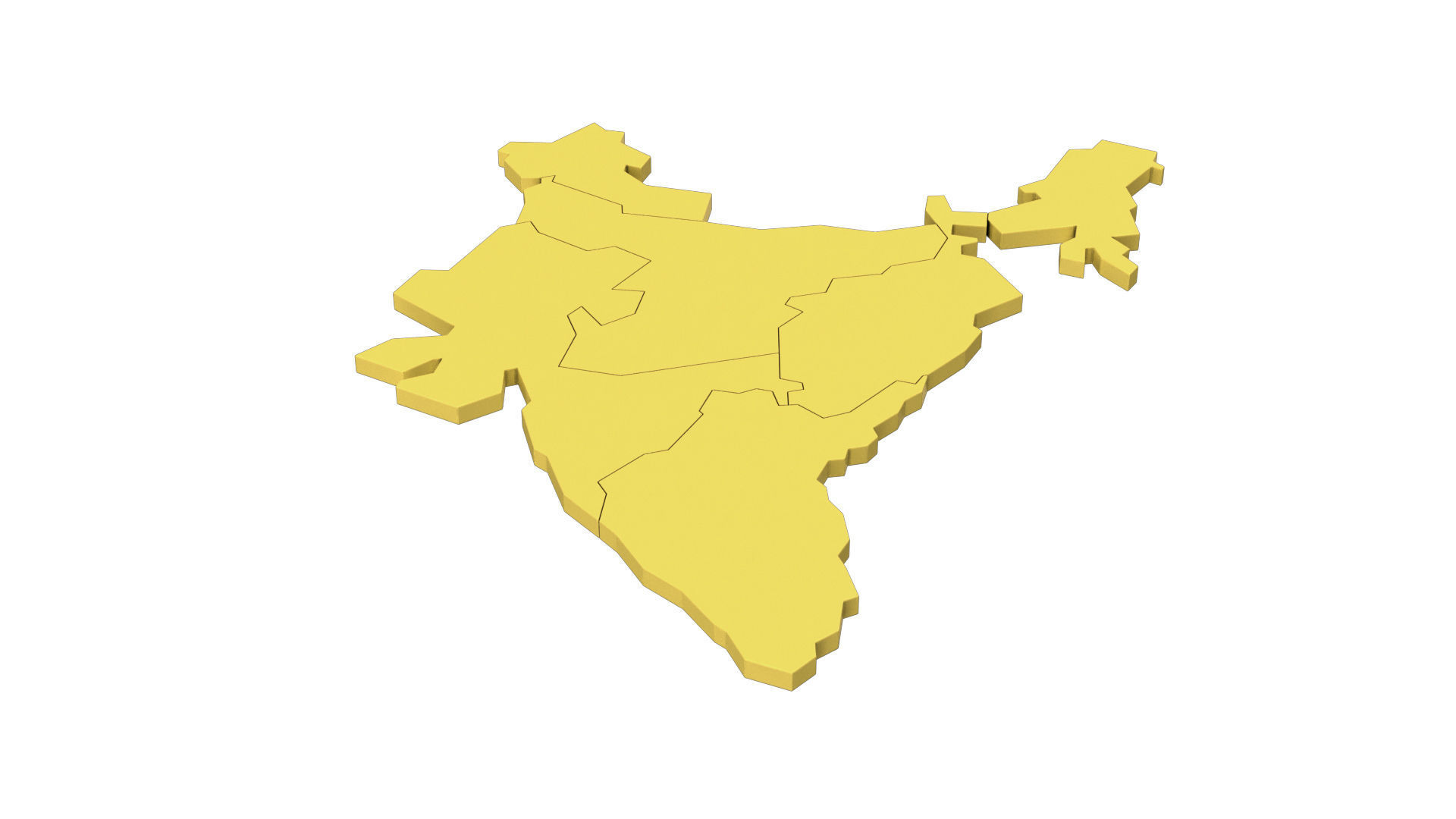 India 3d map 3D model_5