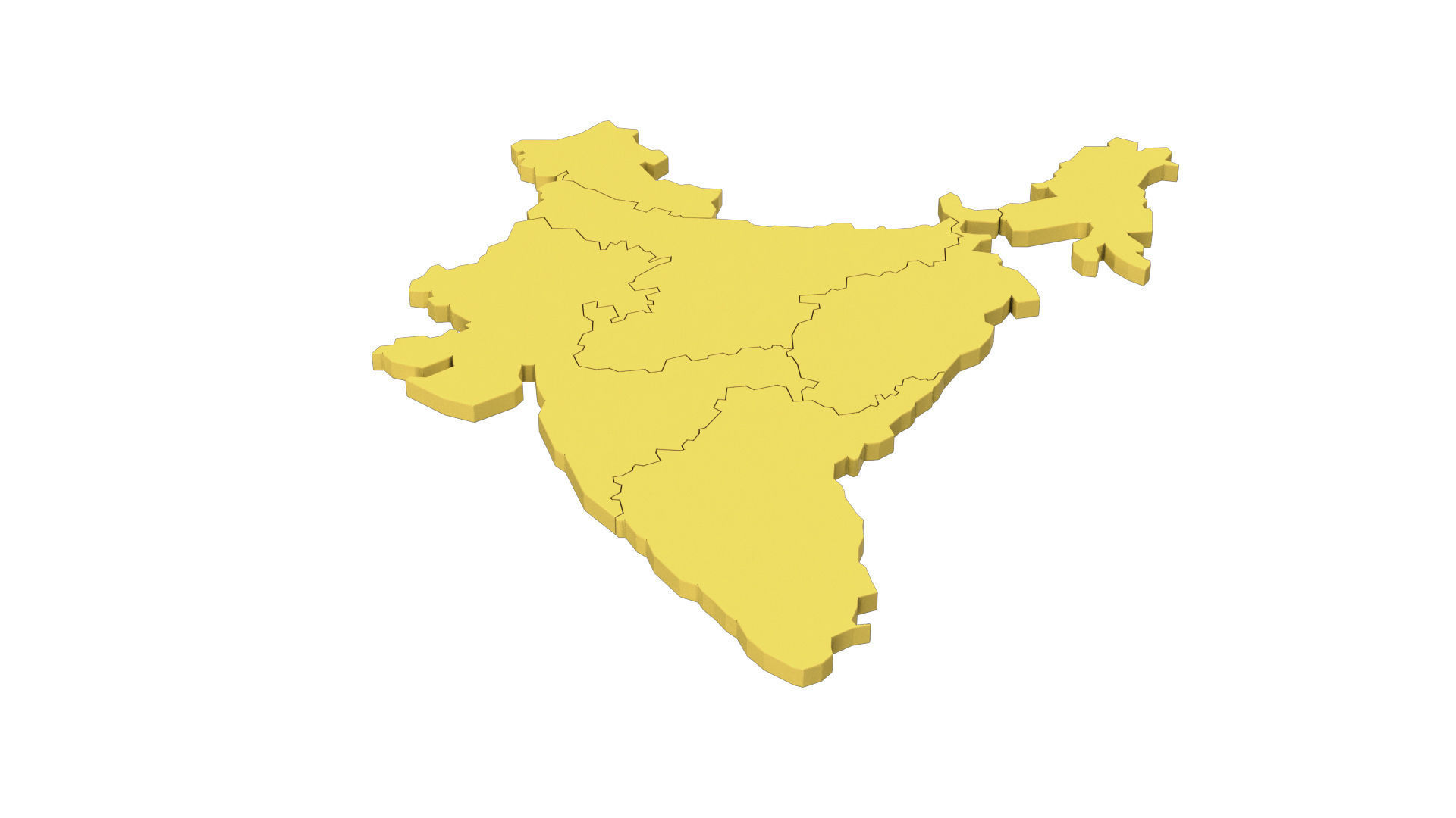 India 3d map 3D model_4