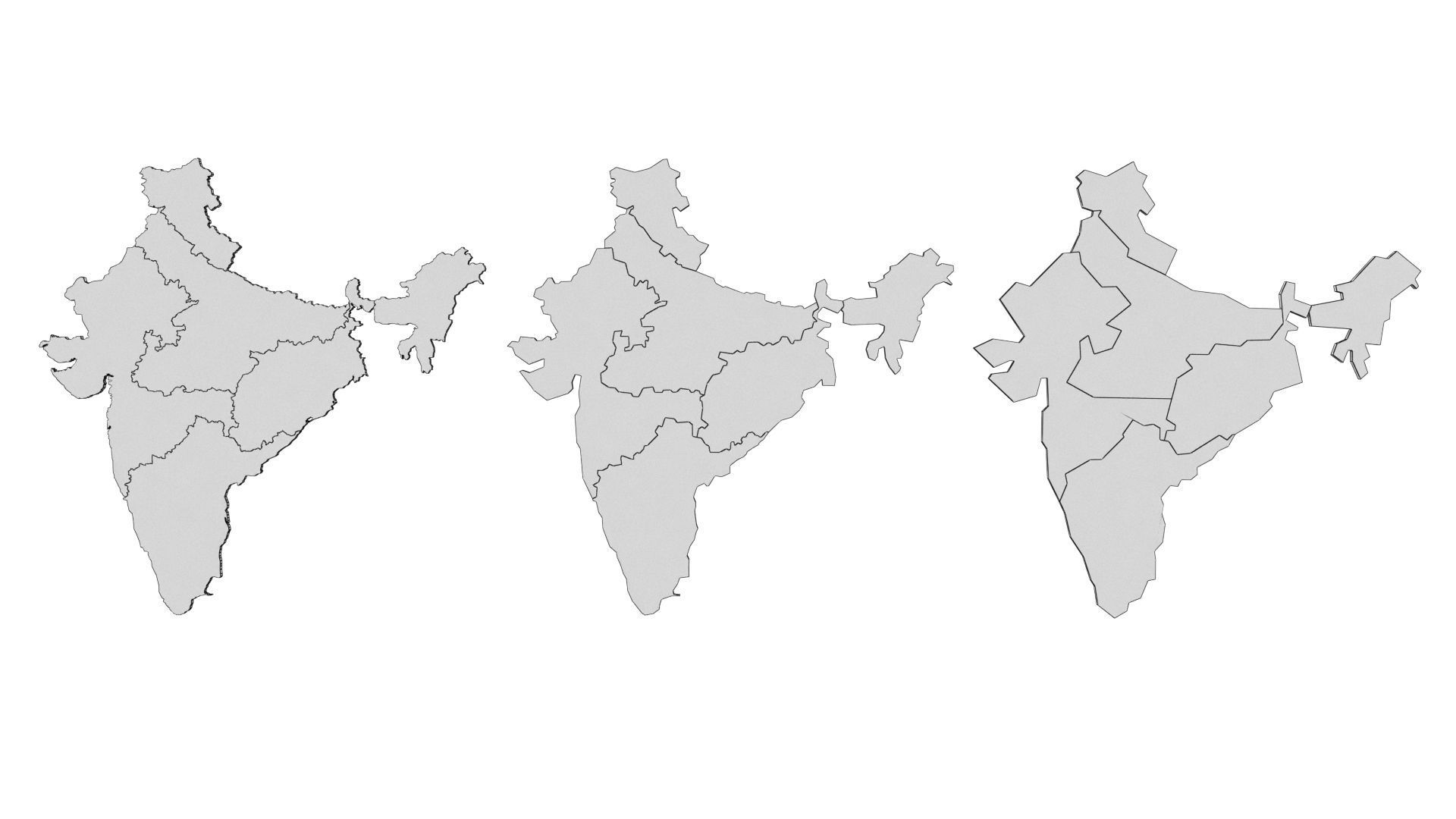 India 3d map 3D model_10
