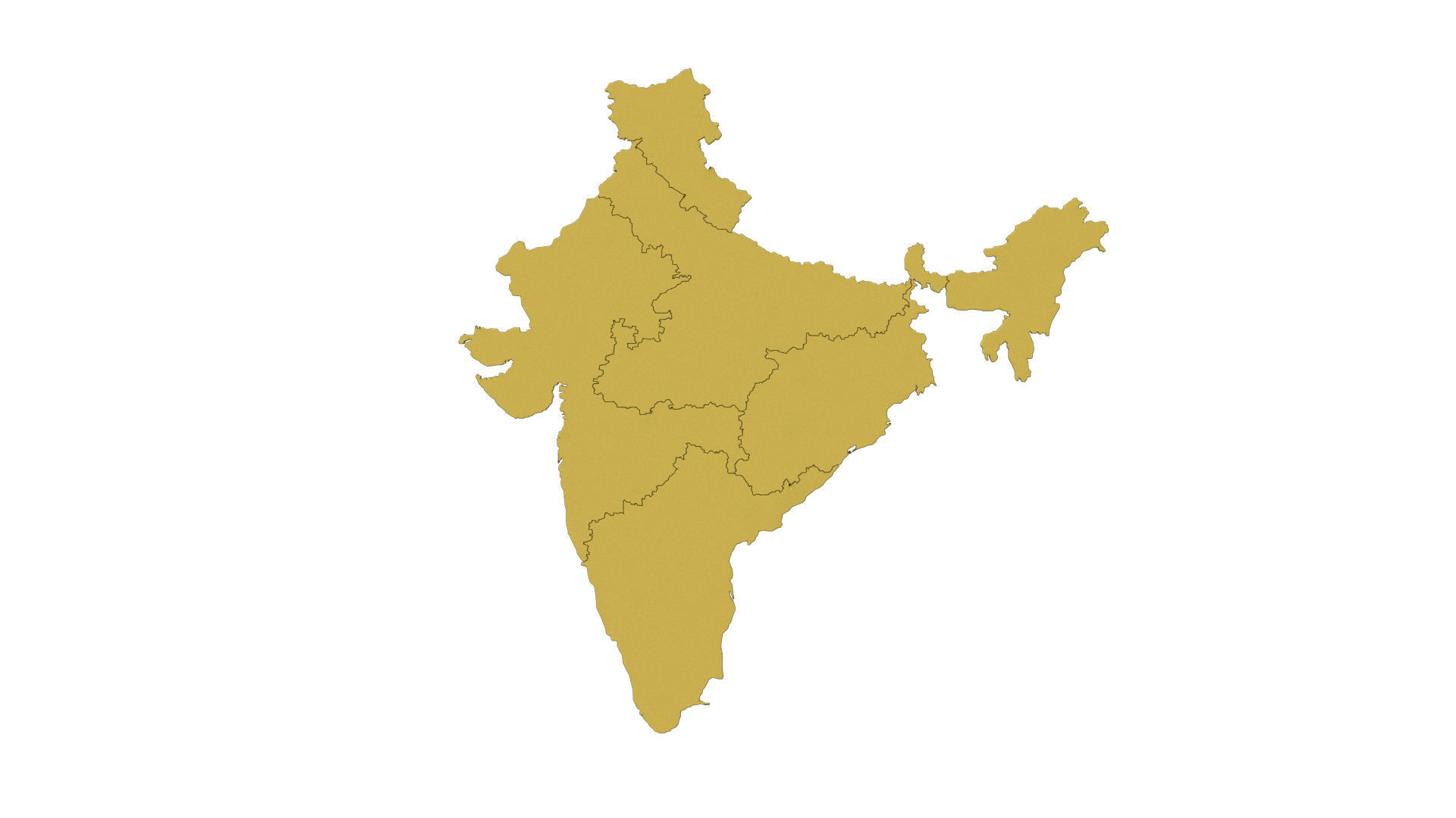 India 3d map 3D model_2