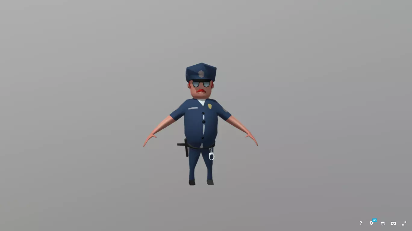 Police Officer 3D model_0