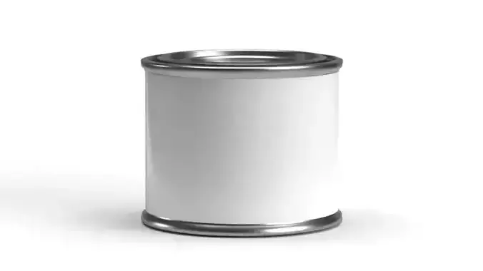 One fourth pint paint can with lid 3D model