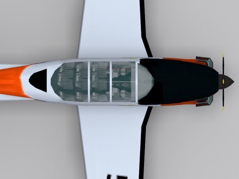 Beechcraft T-34C Mentor Low-poly 3D model_17