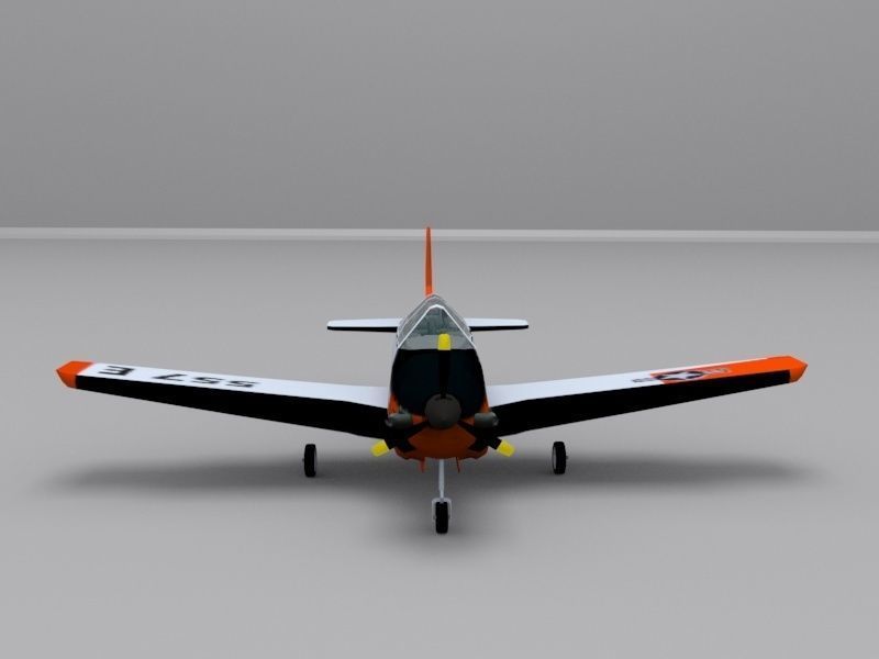 Beechcraft T-34C Mentor Low-poly 3D model_9
