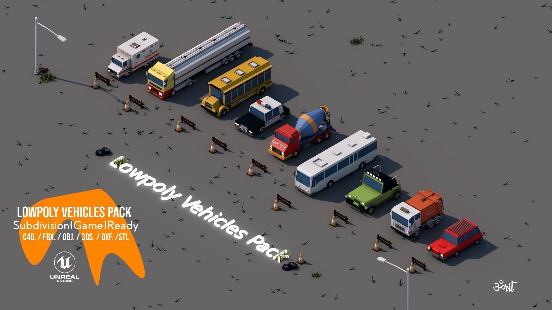 Lowpoly Vehicles Pack - Subdivision-Game-Ready Low-poly 3D model_19