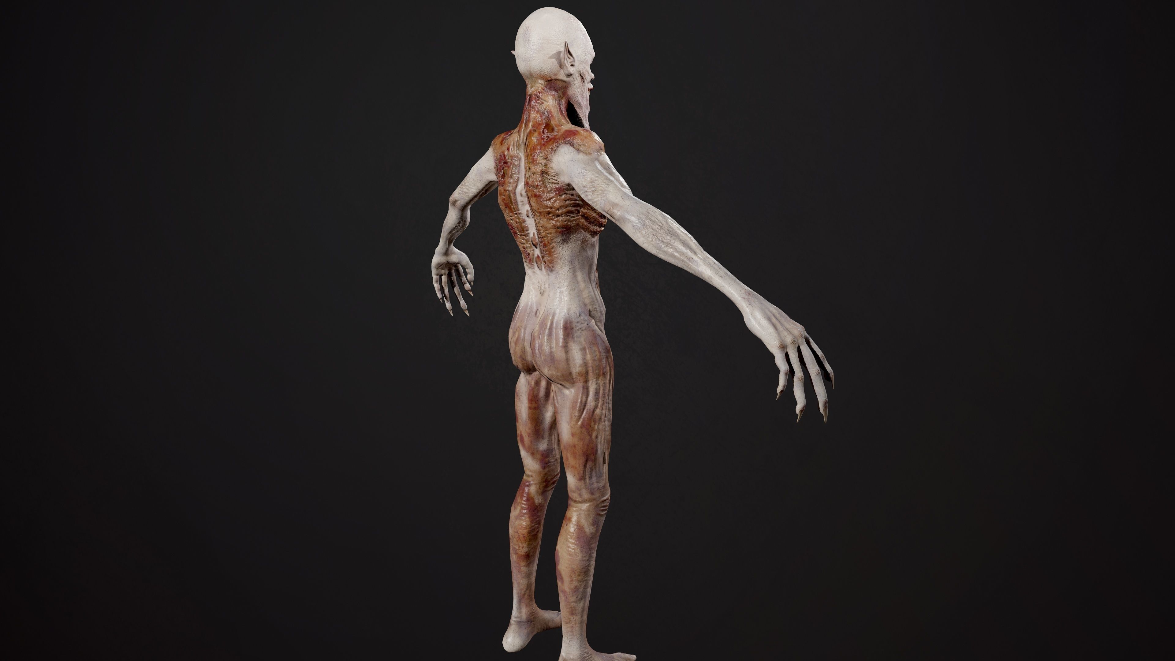 Ghoul human body Low-poly 3D model_4
