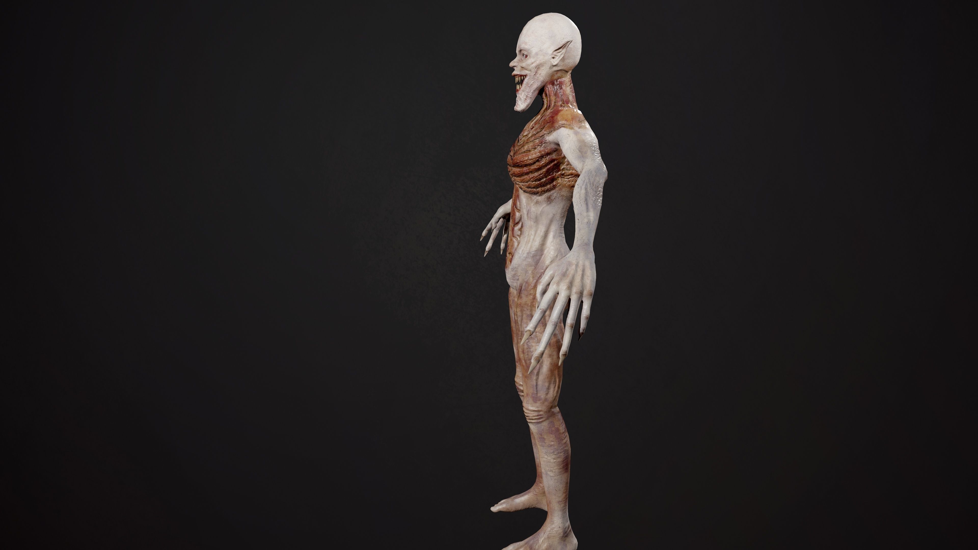 Ghoul human body Low-poly 3D model_7