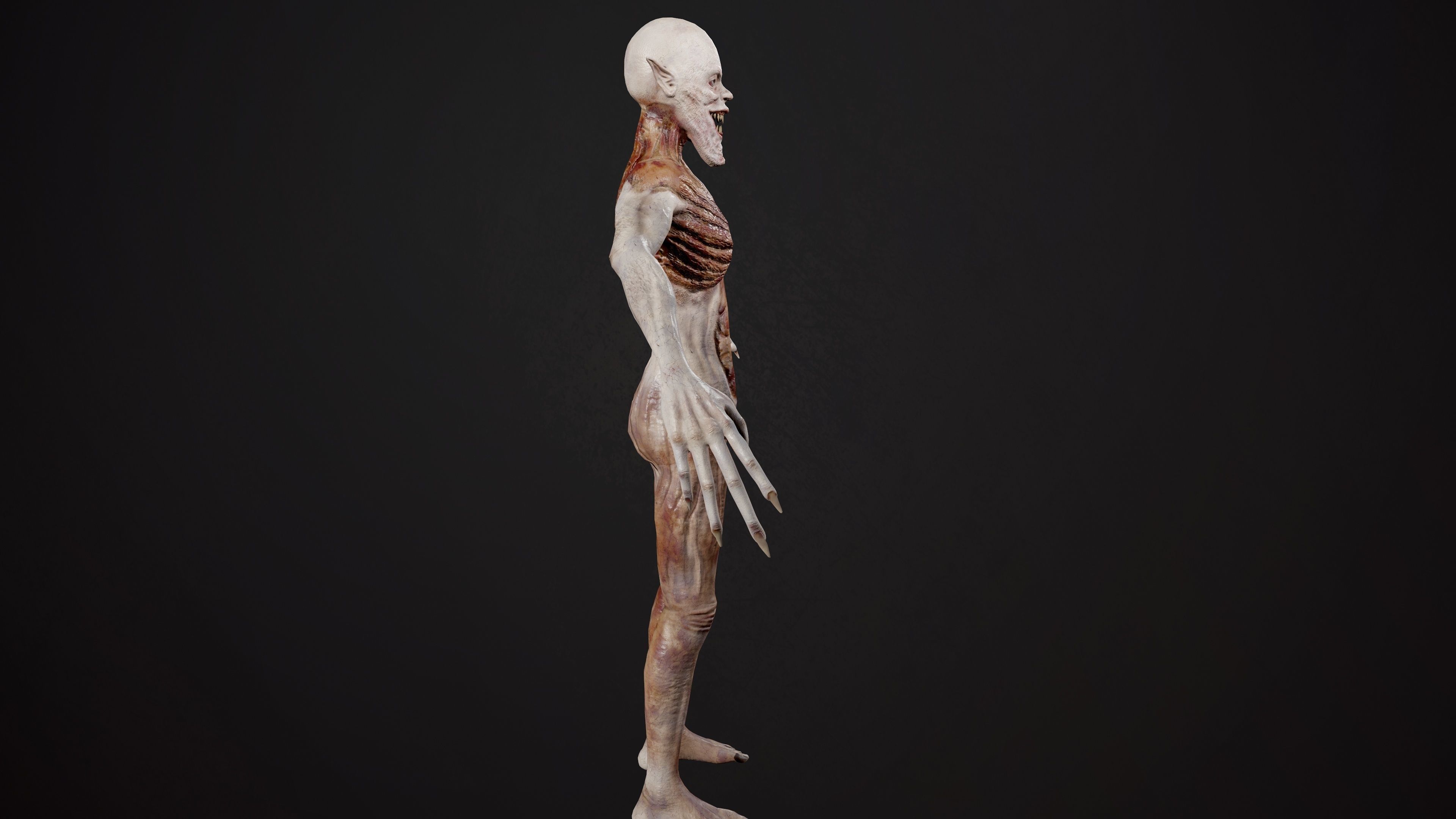 Ghoul human body Low-poly 3D model_3