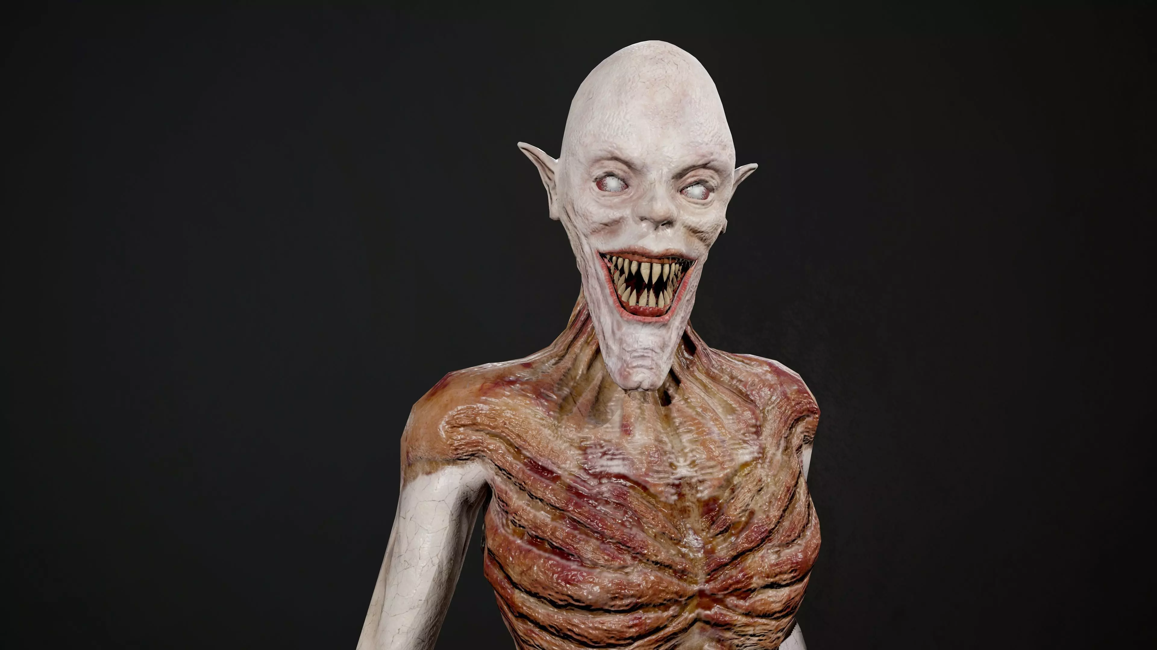Ghoul human body Low-poly 3D model_0