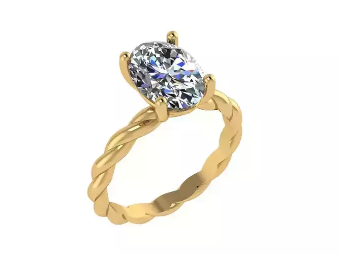Ring003 gold twisted diamond engagement ring