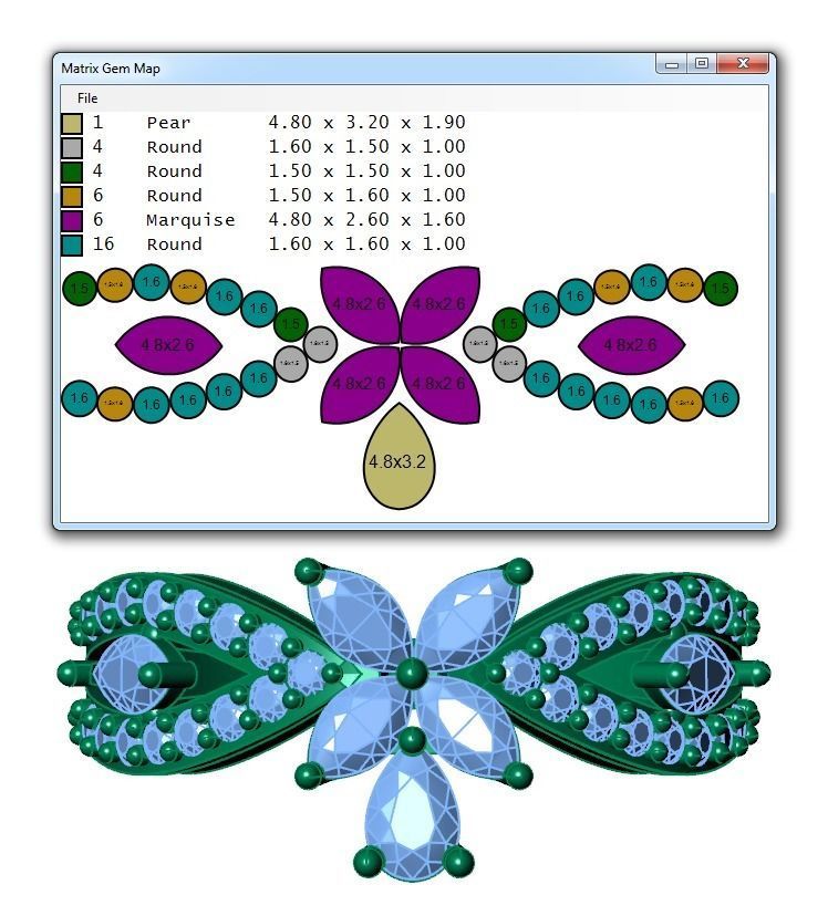 Ring007 diamond flower ring gold 3D print model_6