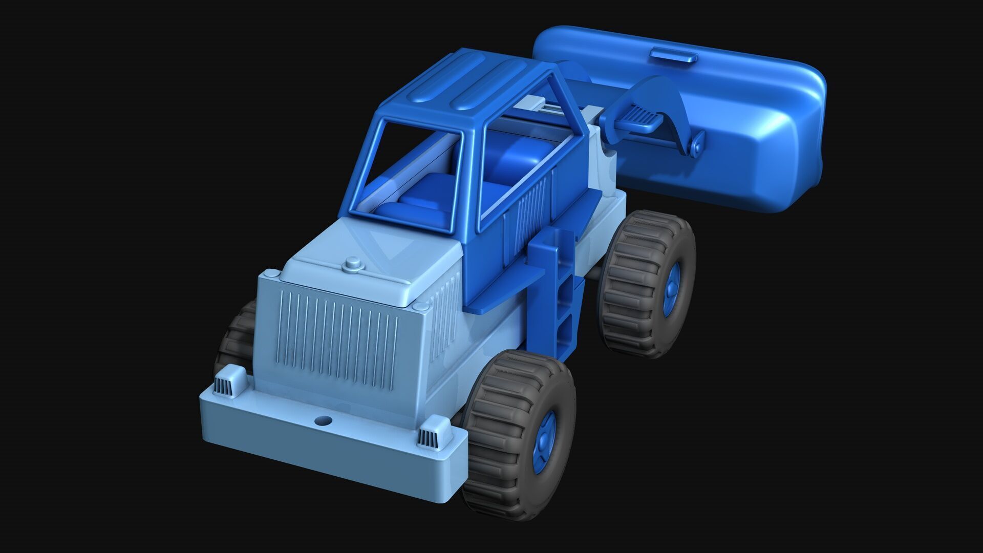Toy Tractor 3D model_4