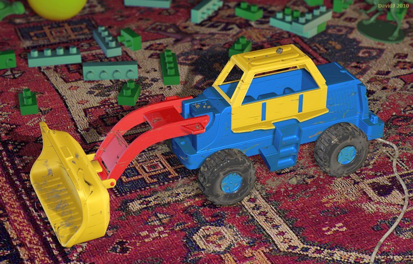 Toy Tractor 3D model_8