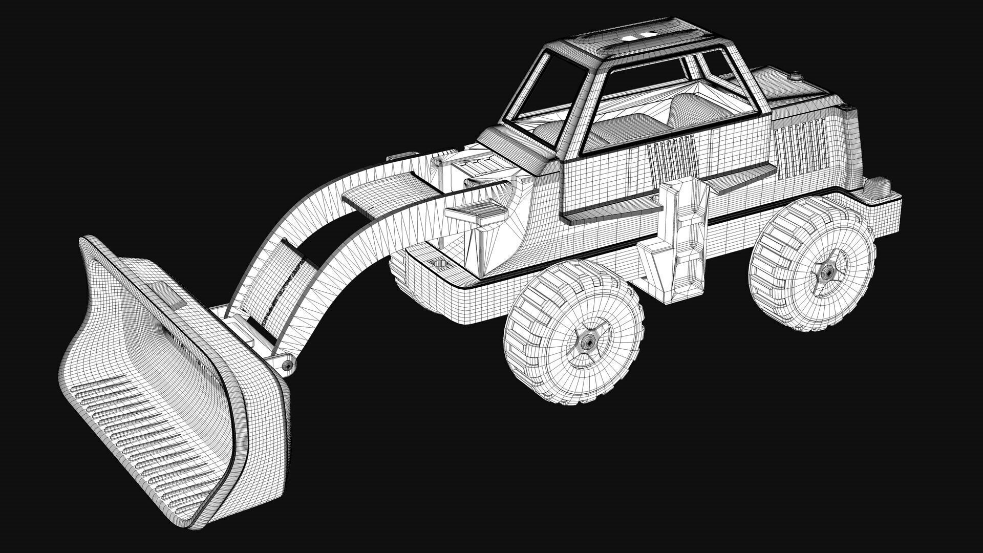 Toy Tractor 3D model_7