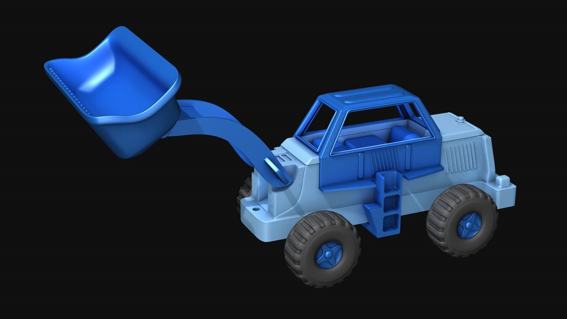 Toy Tractor 3D model_6