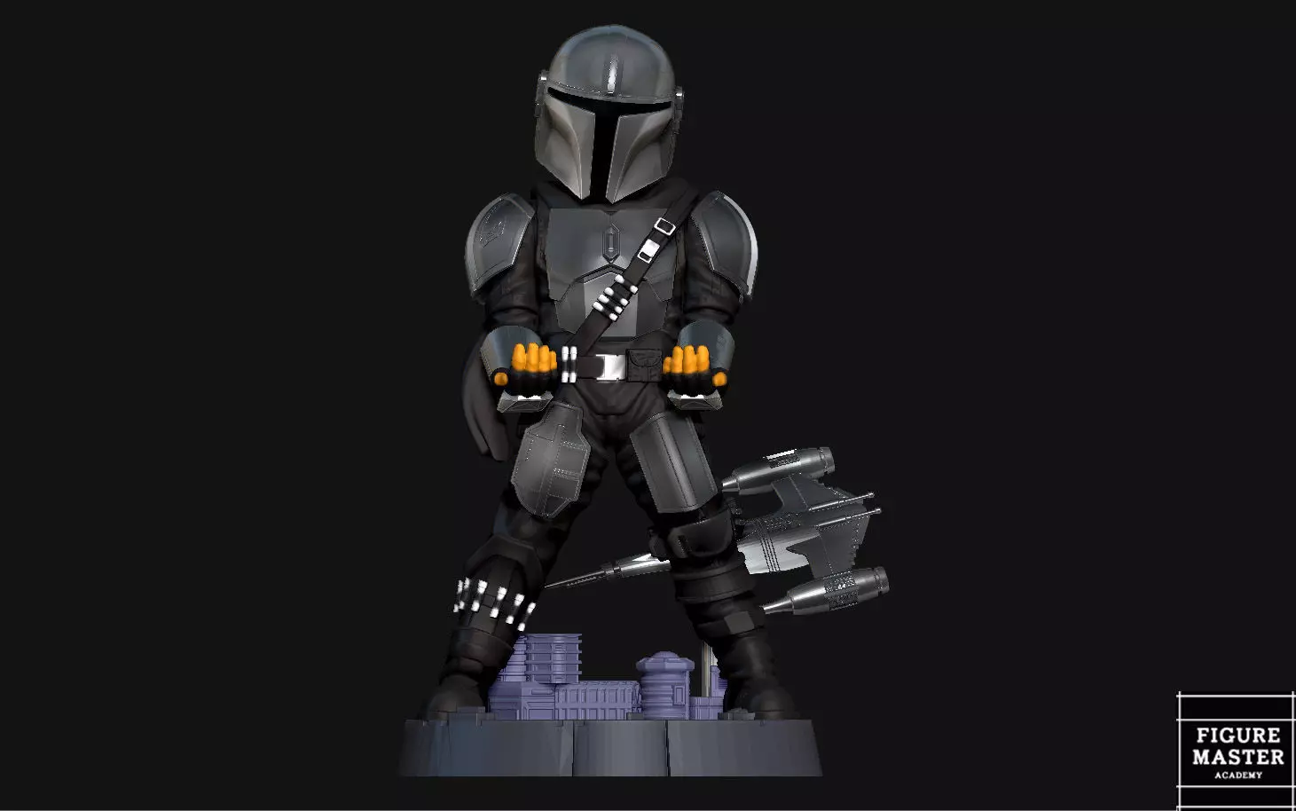 MANDALORIAN BESKAR PS5 PS4 CONTROLLER HOLDER STARWARS DISNEY 3D print model_0